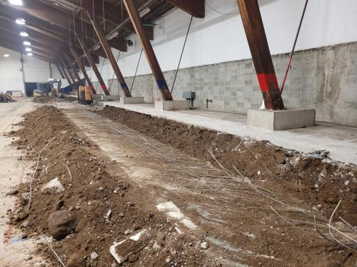 Concrete Cutting To Lower Floor Level for Regulation Size Courts