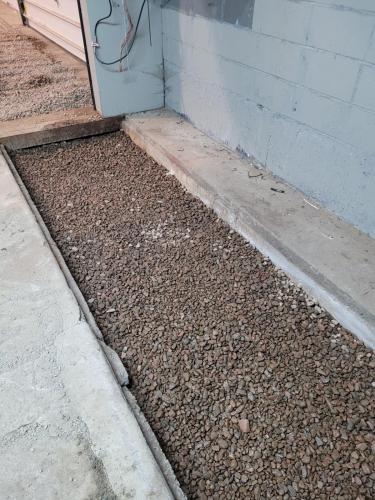 Floor prep for new concrete in equipment room