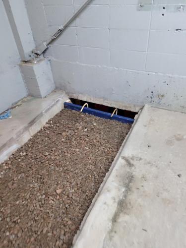 Floor prep for new concrete in equipment room