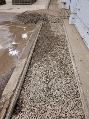 Floor prep for new concrete at back of arena