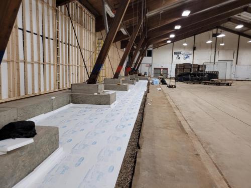 Insulated space for bleacher area