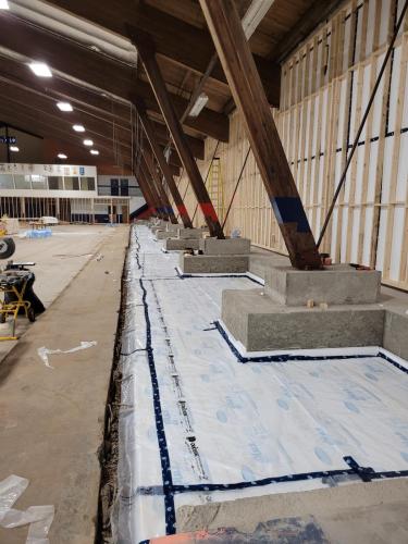 Insulated space for bleacher area