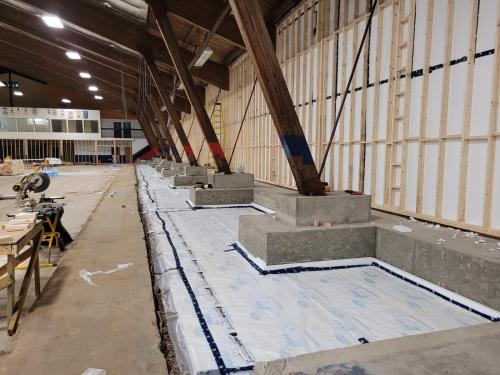 Insulated space for bleacher area